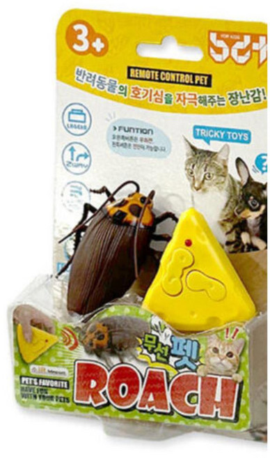 움직이는 벌레 고양이장난감 무선조종rc 동물모형, 1개