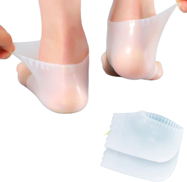 오피셜 초슬림 강력 고탄력 각질케어 실리콘 발뒤꿈치 패드 보습양말 화이트색상, 100g, 3개, 2개입