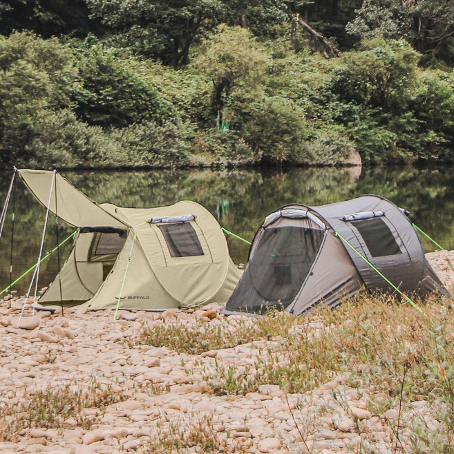 버팔로 원터치 그늘막 텐트 1초 팝업 2-3인용, 버쿠원터치_쿠키차콜, 쿠키차콜