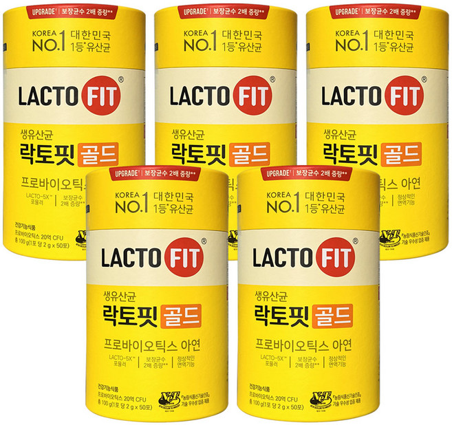 락토핏 생유산균 골드 2g x 50포 5통, 1개
