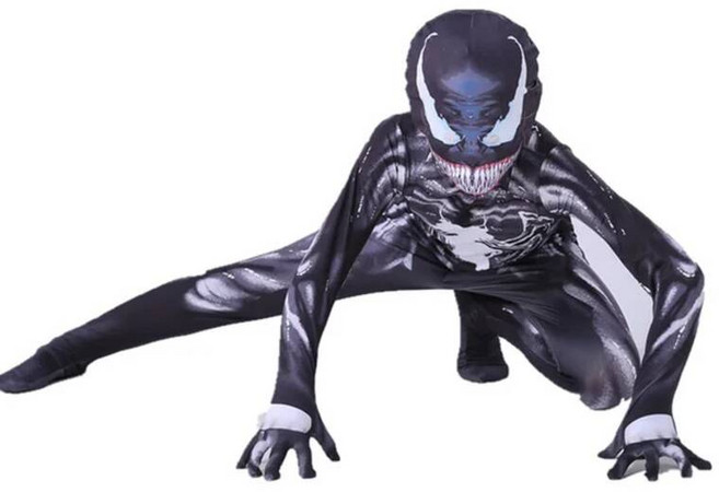 할로윈 코스프레 코스튬 옷 의상 애니메이션 슈퍼 히어로 베놈 스파이더맨 점프슈트 바디슈트 카니발 파티 성인 어린이