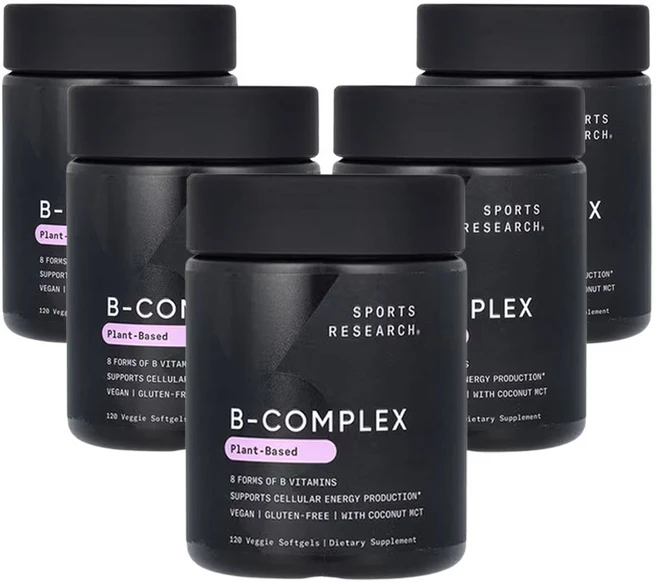 스포츠리서치 B복합체 식물성 기반 베지 소프트젤 120 정, 5개, 120정 - 쿠팡