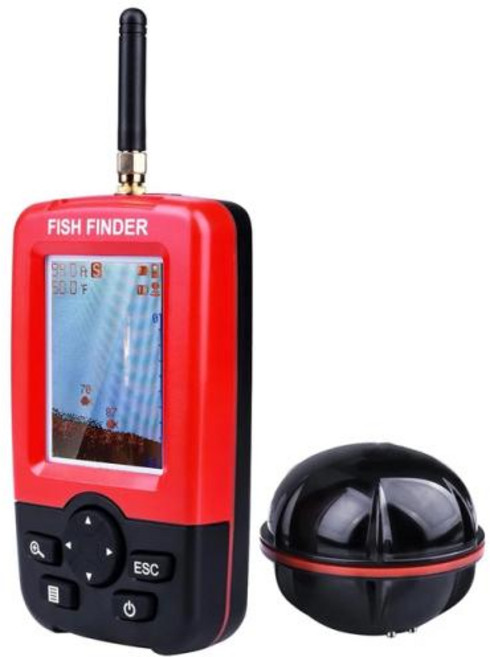 무선 수중 음파 탐지기 낚시 경고 어군 탐지기 수중 에코 사운 더 낚시 탐지기 휴대용 어군 탐지기, 01 red, 1개