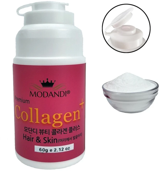모단디 뷰티 콜라겐 플러스 바르는 저분자 피쉬 콜라겐 펩타이드 분말 가루 파우더 스킨 바디 헤어 스켈프, 60g, 1개 - 쿠팡