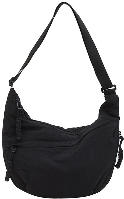 반달 크로와상 크로스백 숄더백 겸용 나일론 천가방 남녀공용 여행 가방 데일리백 가벼운 가방