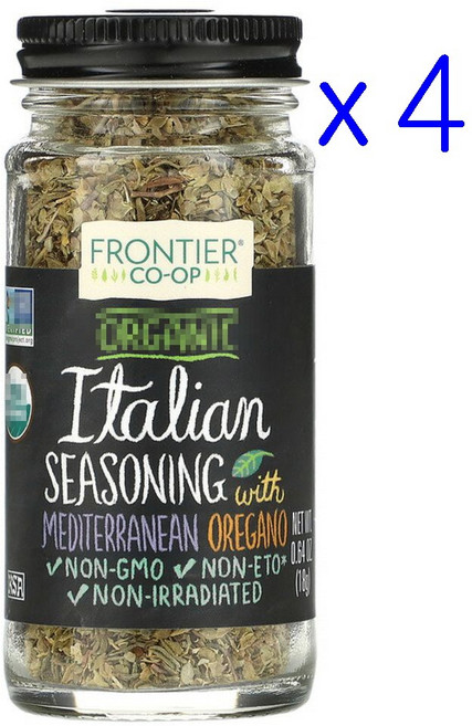 Frontier Co-op 다양한 요리에 향기와 풍미를 더해 주는 지중해 오레가노가 함유 오가닉 이탈리아 시즈닝 18g 2개, 4개