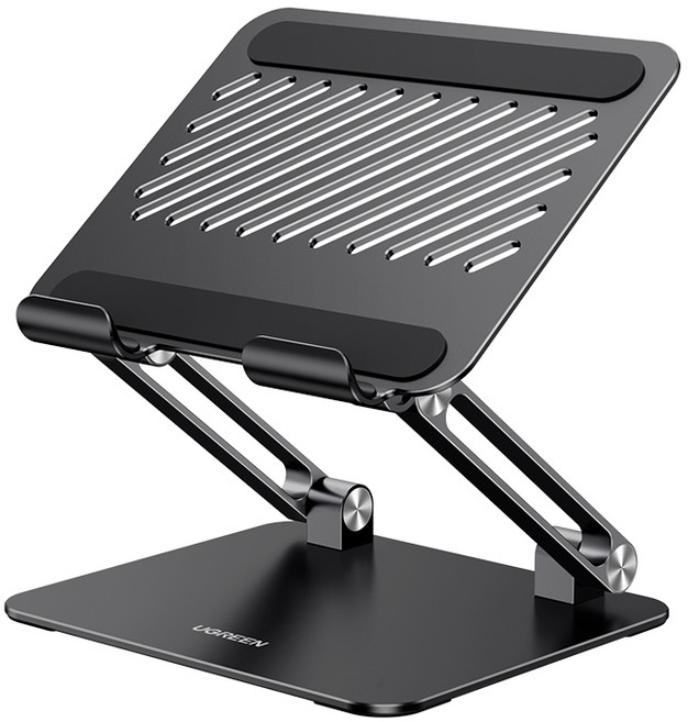 UGREEN 유그린 높이각도조절 태블릿 거치대 흔들림방지 고급 알루미늄 태블릿 거치대 탁상용 쿨링홀 탁상용 스탠드, 1개, Black, LP339