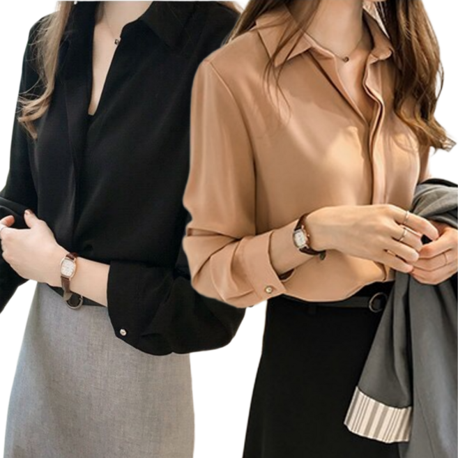 아르올 여성 봄 컴포트 데일리 블라우스 2종 세트