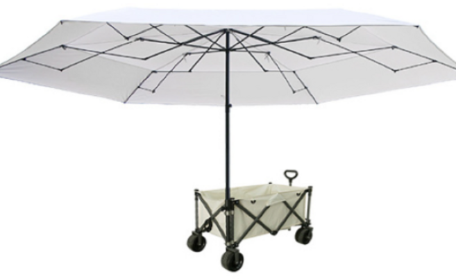 대형 캐노피 파라솔웨건 캠핑테이블 미니타프, 4.6m 다크그레이+대형 웨건 (테이블 포함)