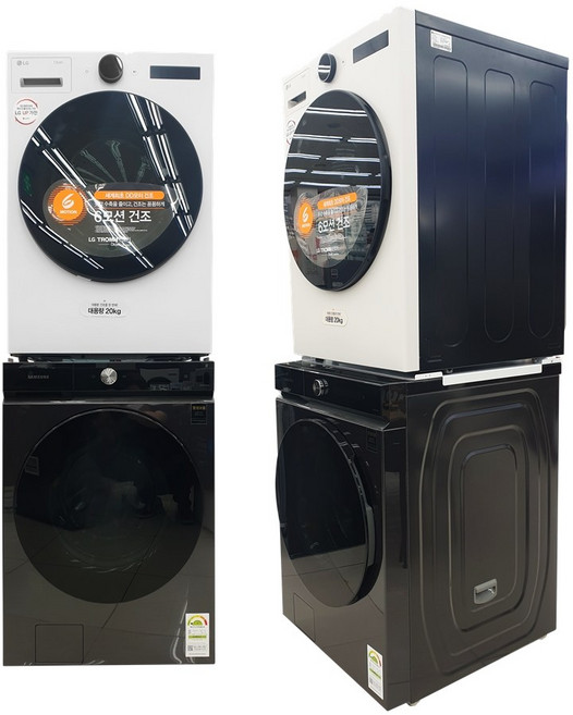 LG 삼성 드럼 세탁기 위에 모든 건조기 선반 앵글 받침대 거치대 랙 없이 직렬 설치 키트, LG드럼16Kg이상, 삼성건조기14Kg이상, 1개