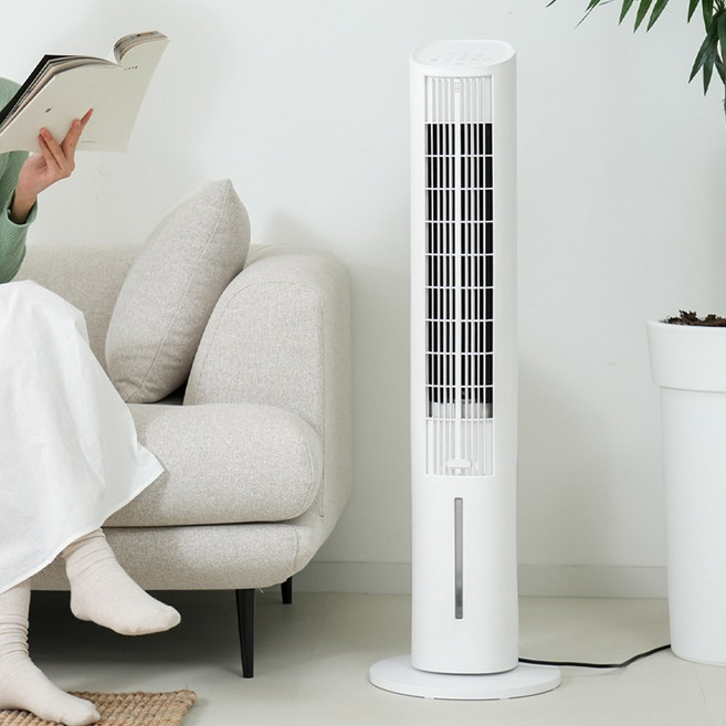HAAN 공간활용 저소음 타워형냉풍기 리모컨형 4L가정용냉풍기 거실선풍기 타워팬선풍기, 타워형냉풍기 4L