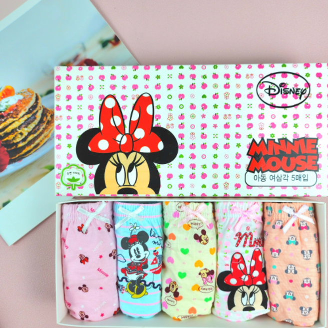 디즈니 여아용 미니마우스 삼각팬티 5종세트