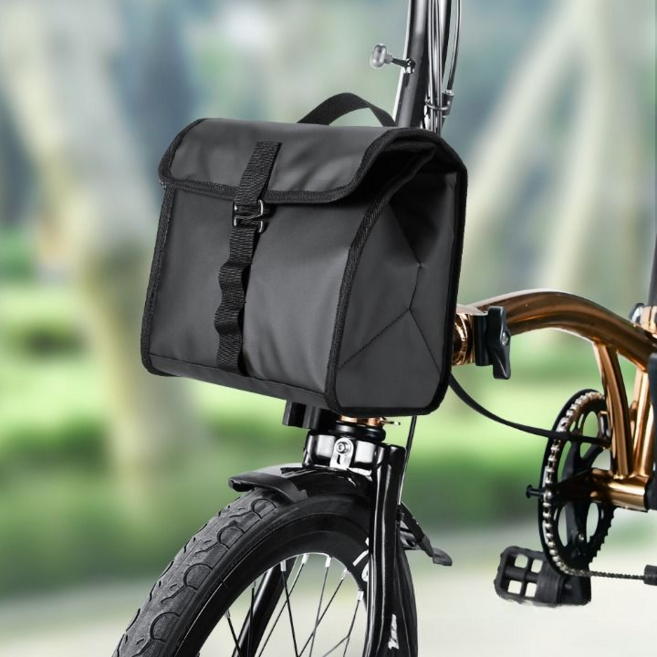 브롬톤 자전거 프론트백 미니벨로 트라이폴드 자전거 방수 가방, 블랙