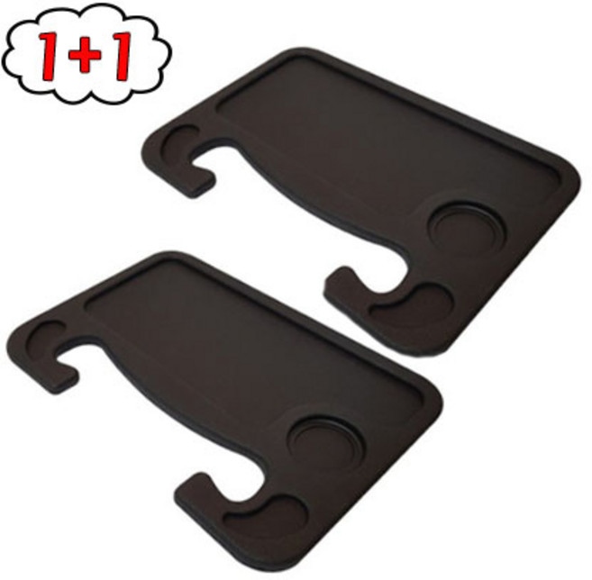 [캠프파이브] 1+1 야구장 음료 트레이 컵홀더 간이테이블, 2개, 블랙