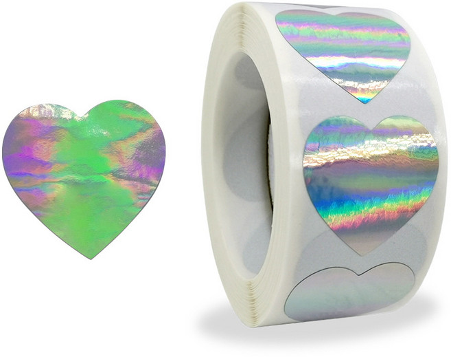 바이트 하트 컬러 스티커, 1개, 은색