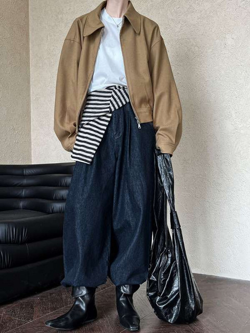 스웨이드 블루종 데일리룩 세무 베이직 빈티지 점퍼