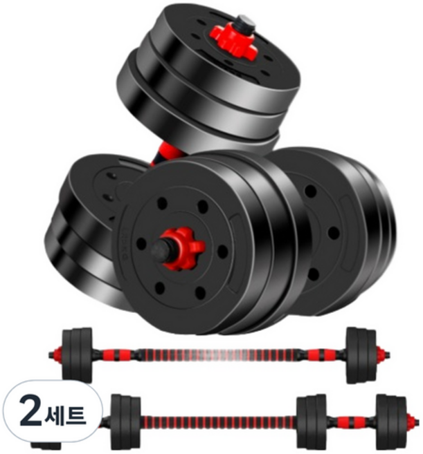 피티즘 무게 조절 덤벨 바벨 세트, 20kg, 5개