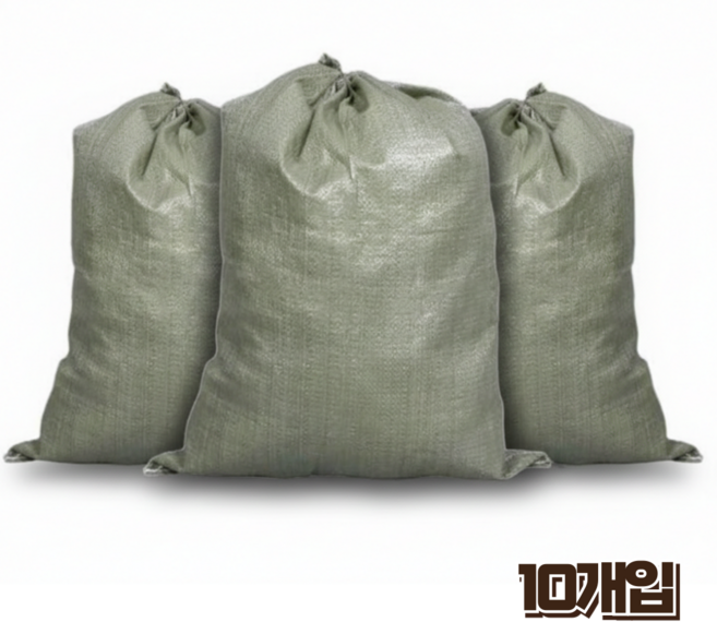홈앤힐링 특대형 폐기물 포대자루 끈으로조이는 마대 80~200kg, 10개, 라이트그린