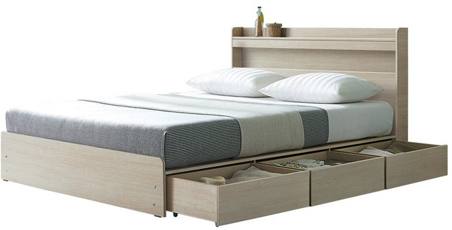 규수방 프리미엄 LED서랍형침대 매트리스 포함 세트 방문설치, 201.(오크)서랍, 퀸, 독립스프링 화이트