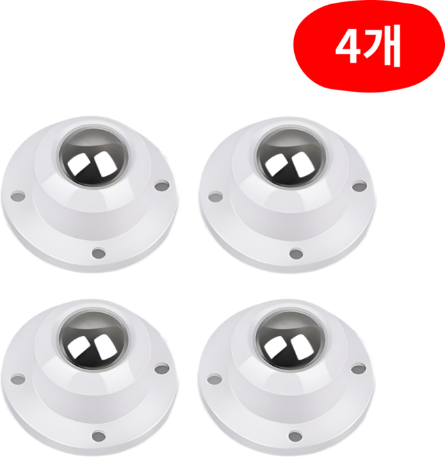 데이더봄 무타공 부착형 이동식 가구 바퀴, 4개, 화이트