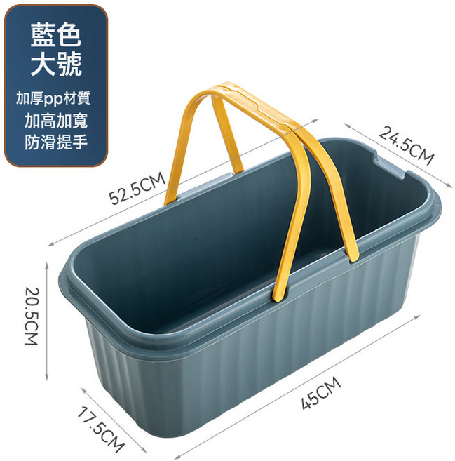加長海綿拖把桶擠水桶單桶拖把盆塑料拖布桶長方形洗拖把桶拖地桶, 1個