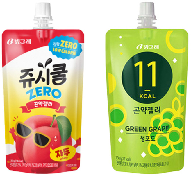 빙그레 곤약젤리130g 쥬시쿨제로 자두5개＋곤약젤리 청포도5개