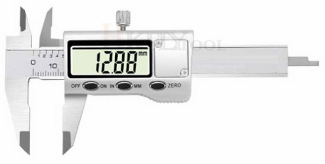 포켓 디지털 캘리퍼스 0-50mm 스테인레스 스틸 금속 케이스 디지털 버니어 캘리퍼스 두께 측정기 깊이 전자 측정기, 0-50mm silver