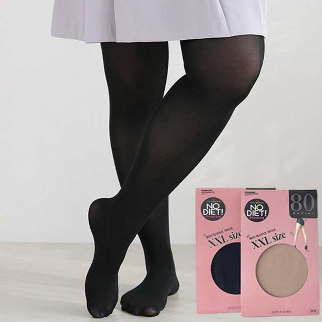 [voshua]노다이어트 80D 2XL 빅사이즈 고탄력팬티스타킹 유발 무발 택1 국내산
