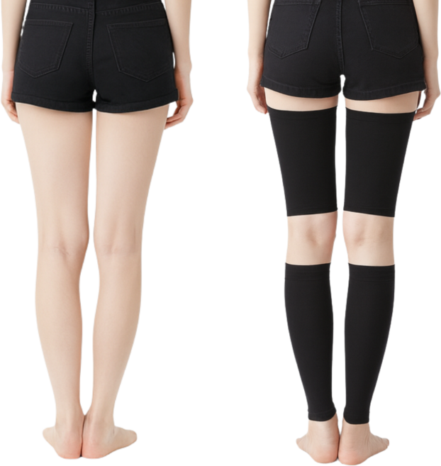 LivFoot 허벅지 종아리압박스타킹 압박밴드 씬타킹 2세트