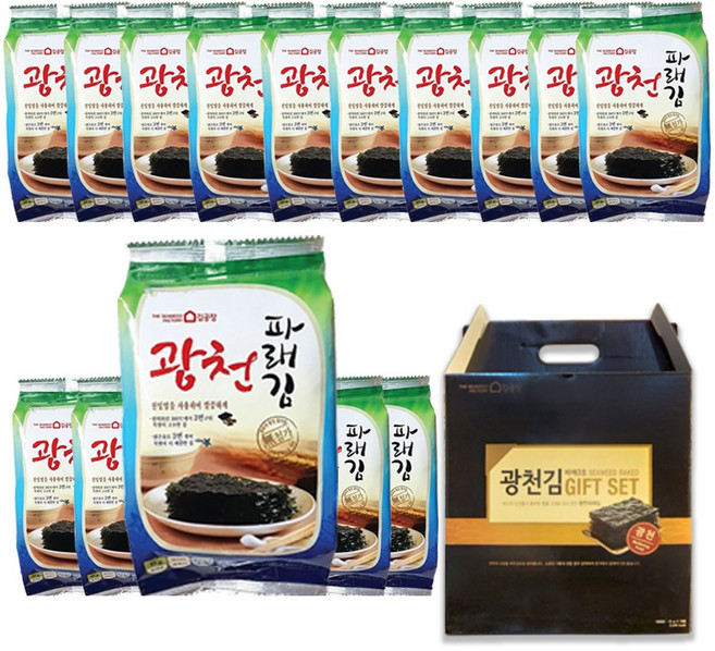 광천 김공장 파래식탁김 파래전장김 삼육식탁김 들기름 전장김 광천김 선물세트, 1.파래 식탁김 15g x 15봉