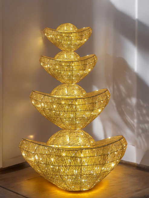 金元寶造型LED燈飾, LED金絲元寶4個一組, 1套