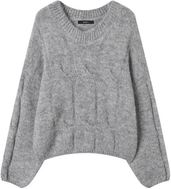 GGPX 앙고라 꼬임 브이넥 긴팔 니트 GPDKT034D 여성 여자 브이넥 데일리 캐주얼 스웨터 봄 가을 겨울 여자 긴팔 울 지지피엑스 니트티