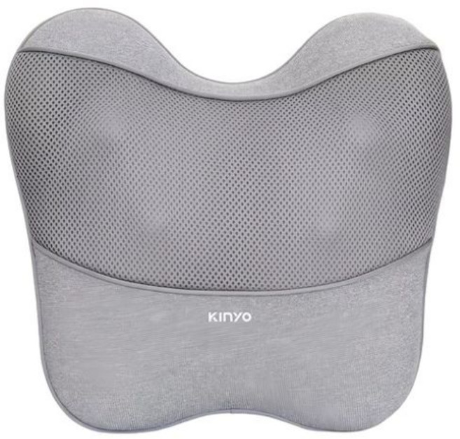 KINYO頸椎按摩枕 人體工學設計 透氣網布 舒緩頸部疲勞, 灰色, IAM-2704