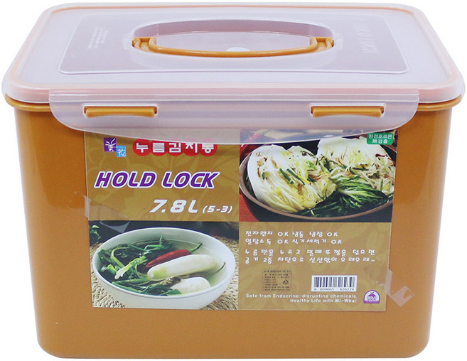 지오리빙 김치냉장고 겸용 홀드락 누름 김치통 밀폐용기, 7.8L, 1개