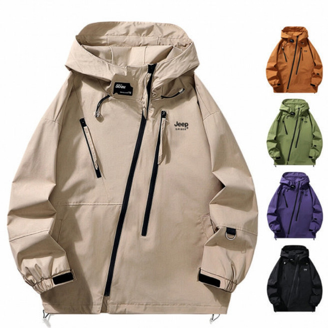 지프스피릿 하이넥 후드 방풍 방수 아웃도어 집업 점퍼 윈드브레이커 자켓 JP6229