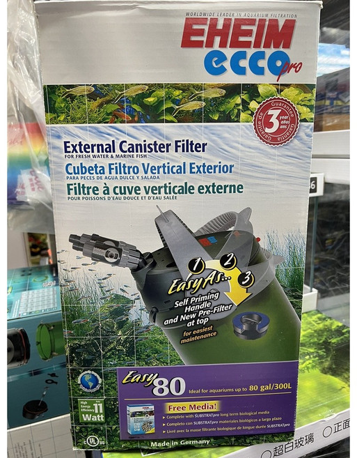 EHEIM ecco pro 圓桶過濾器 2232/2234/2236 型號 附全濾材、配件 Made in Germany, 1個, 2234