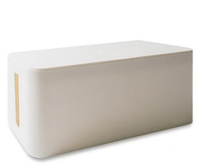 마켓플랜 심플 멀티탭 정리함, 1개, 화이트