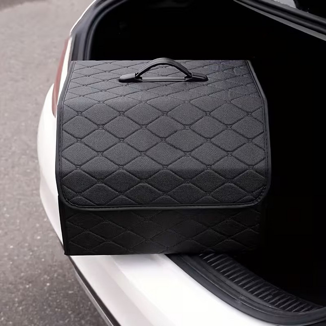 아망디에 프리미엄 차량용 트렁크 정리함 접이식 수납함 손잡이형, 블랙