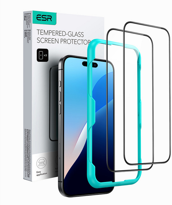 ESR 풀커버 가이드 강화유리 휴대폰 액정보호필름, 2개