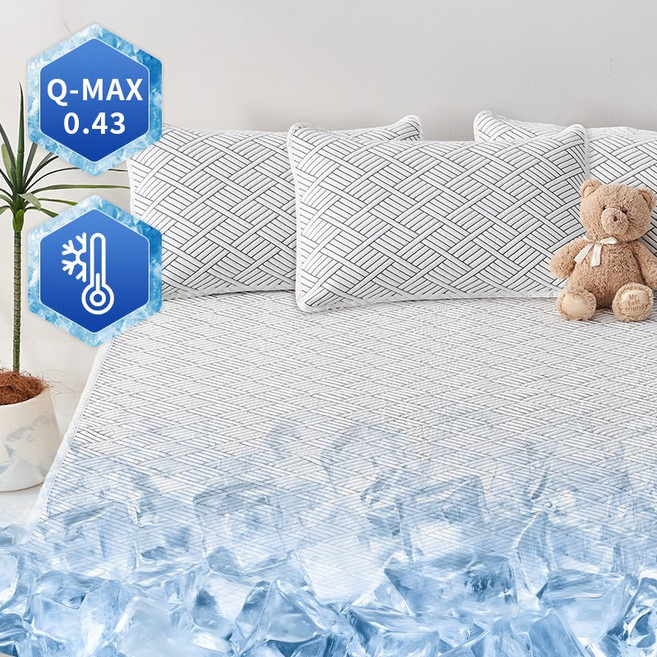 verveo냉감패드 여름 침대패드 여름이불 매트리스 고정밴드 깔개, 화이트