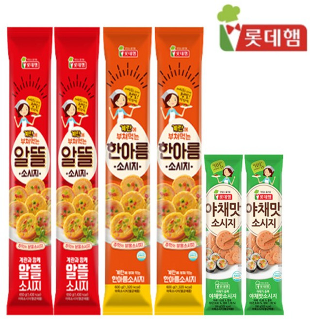 롯데 야채맛소시지 190gX3개 추억의 반찬 전 계란 부침 반찬 어린이 간식, 190g, 3개
