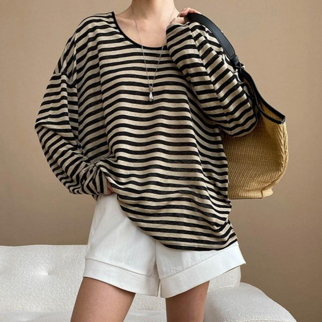 컬러인베리 루즈핏 스트라이프 커버업