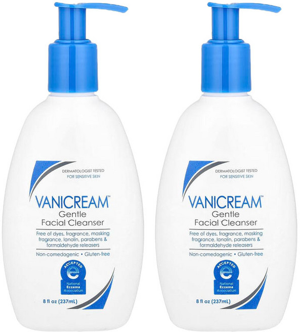 바니크림 젠틀 페이셜 클렌저 무향료, 2개, 237ml