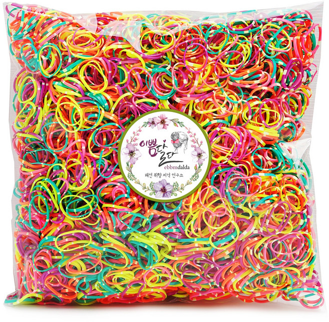 이쁨달다 이쁨도트밴드 유아동 칼라고무줄 헤어끈 100g