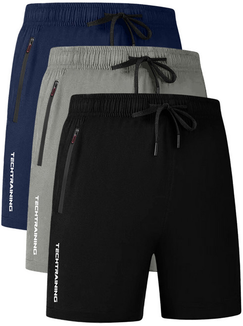 남자 3 조각 빠른 건조 스포츠 반바지 체육관 러닝 트레이닝 바지 통기성 캐주얼 모든 경기