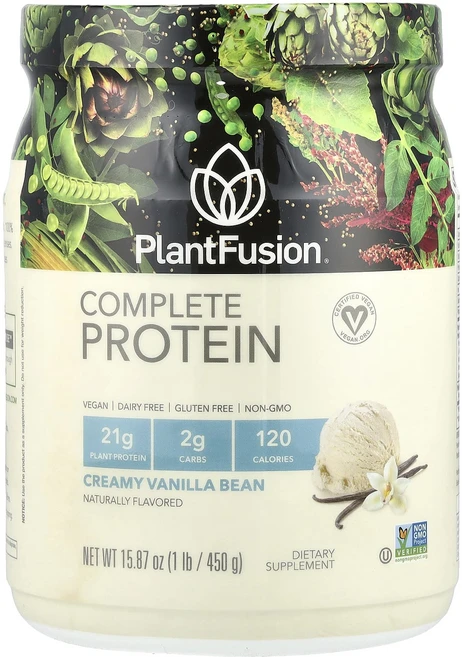 플렌트퓨전 컴플리트 프로틴 크리미 바닐라 빈 450g, 6개, 453g - 쿠팡