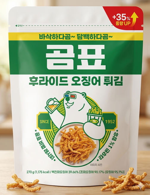 곰표 후라이드 오징어 튀김 200g, 1개, 270g