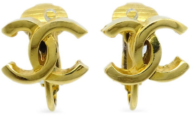 샤넬 중고 1990-2000's 인터로킹 CC 이어링