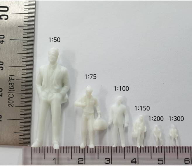 백색 인체 사람 모형 6종/건축모형 디오라마 조경재료, 1. 백색 인체 모형-1대50-5개입/H-9