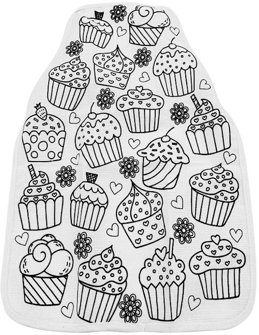 더이안 색칠놀이 어린이컬러링 앞치마만들기/ 컵케이크도안 앞치마